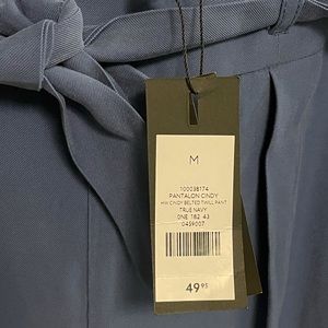 Blue Cindy Belted Twill Pant size Medium